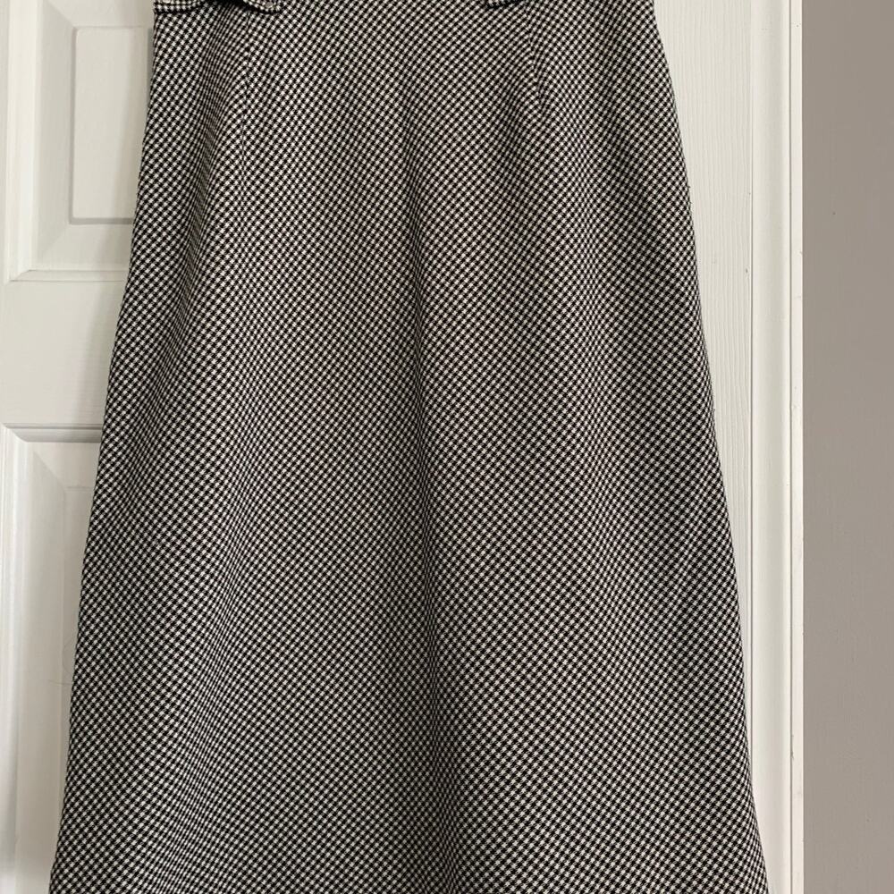 Kaja Knitwear Black White Houndstooth Plaid Mini Skirt Size Small Work Career